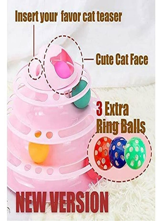 BohoBark Interactive 3-Layer Tower Track Roller with Colourful Balls Turntable Puzzle Toy for Mental and Physical Exercise Cats and Kittens (Blue) - Image 3